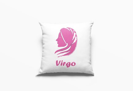 Virgo (BG pink) - Printed Pillow Covers(Pack Of 2)