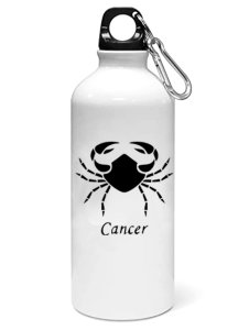 Cancer symbol (BG Black) - Zodiac Sign Printed Sipper Bottles For Astrology Lovers