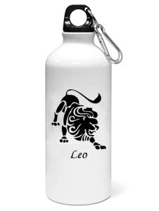 Leo symbol (BG Black) - Zodiac Sign Printed Sipper Bottles For Astrology Lovers
