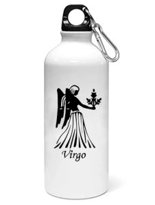 Virgo symbol (BG Black) - Zodiac Sign Printed Sipper Bottles For Astrology Lovers