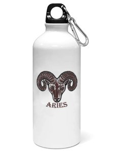 Aries, (BG Brown) - Zodiac Sign Printed Sipper Bottles For Astrology Lovers