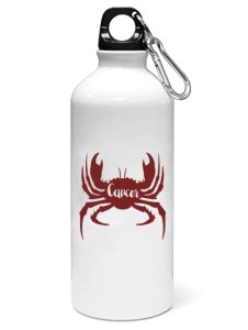 Cancer design (BG Brown) - Zodiac Sign Printed Sipper Bottles For Astrology Lovers