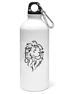Lion, Black Liner - Zodiac Sign Printed Sipper Bottles For Astrology Lovers