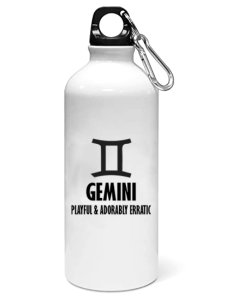 Gemini, playful and adorably erratic - Zodiac Sign Printed Sipper Bottles For Astrology Lovers