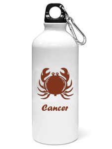 Cancer (BG Brown) - Zodiac Sign Printed Sipper Bottles For Astrology Lovers