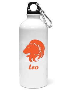 Leo (BG orange) - Zodiac Sign Printed Sipper Bottles For Astrology Lovers