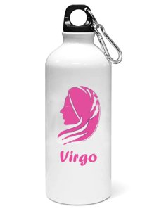 Virgo (BG pink) - Zodiac Sign Printed Sipper Bottles For Astrology Lovers