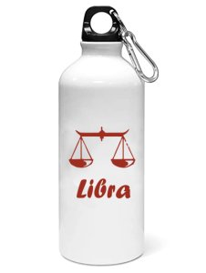 Libra (BG Brown) - Zodiac Sign Printed Sipper Bottles For Astrology Lovers