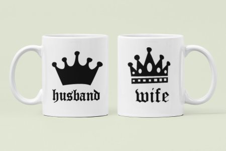 Husband and Wife - Printed Coffee Mugs For Valentine's Day( Pack Of 2 )