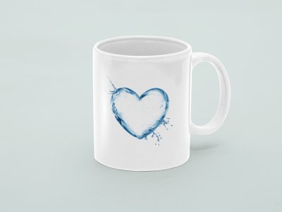 Heart Water Bubble - valentine themed printed ceramic white coffee and tea mugs/ cups