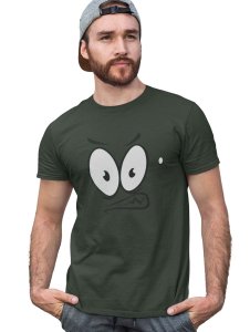 Angry Big Eyes Emoji T-shirt (Green) - Clothes for Emoji Lovers - Suitable for Fun Events - Foremost Gifting Material for Your Friends and Close Ones