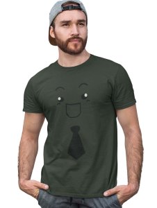 Open Mouth with a Tie Emoji T-shirt (Green) - Clothes for Emoji Lovers - Suitable for Fun Events - Foremost Gifting Material for Your Friends and Close Ones