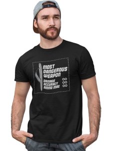 Slipper -Black printed cotton t-shirt - Comfortable and Stylish Tshirt