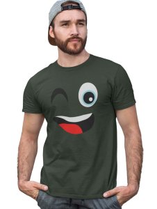 Wink Emoji Blend T-shirt (Green) - Clothes for Emoji Lovers - Suitable for Fun Events - Foremost Gifting Material for Your Friends and Close Ones