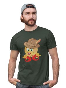 See The Handcuff Emoji Printed T-shirt (Green) - Clothes for Emoji Lovers - Suitable for Fun Events - Foremost Gifting Material for Your Friends and Close Ones