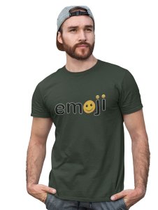 Ariel Text with Emoji Dots T-shirt (Green) - Clothes for Emoji Lovers - Suitable for Fun Events - Foremost Gifting Material for Your Friends and Close Ones