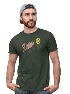 Sunday Funday Emoji T-shirt (Green) - Clothes for Emoji Lovers -Foremost Gifting Material for Your Friends and Close Ones