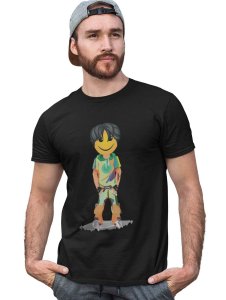A Young Standing Emoji Boy Printed T-shirt - Clothes for Emoji Lovers - Suitable for Fun Events - Foremost Gifting Material for Your Friends and Close Ones