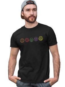 Five Colour Shaded Shapes With Glasses Emojis T-shirt - Clothes for Emoji Lovers - Suitable for Fun Events - Foremost Gifting Material for Your Friends and Close Ones