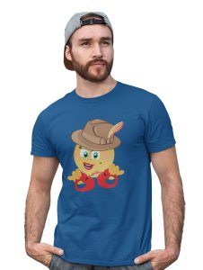 See The Handcuff Emoji Printed T-shirt (Blue) - Clothes for Emoji Lovers - Suitable for Fun Events - Foremost Gifting Material for Your Friends and Close Ones