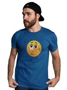 Remembering Music with an Emotional Face Emoji T-shirt (Blue) - Clothes for Emoji Lovers - Suitable for Fun Events - Foremost Gifting Material for Your Friends and Close Ones