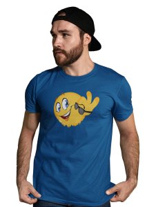 Happy Emoji removing glasses T-shirt (Blue) - Clothes for Emoji Lovers - Suitable for Fun Events - Foremost Gifting Material for Your Friends and Close Ones