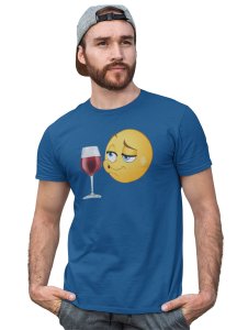 Whisky is Risky Emoji T-shirt (Blue) - Clothes for Emoji Lovers - Suitable for Fun Events - Foremost Gifting Material for Your Friends and Close Ones