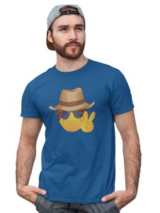 Say Cheese Printed Emoji T-shirt (Blue) - Clothes for Emoji Lovers - Suitable for Fun Events - Foremost Gifting Material for Your Friends and Close Ones