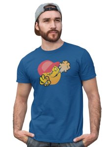 Puffing Weed Emoji Printed T-shirt (Blue) - Clothes for Emoji Lovers - Suitable for Fun Events - Foremost Gifting Material for Your Friends and Close Ones