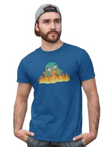 Come On, Cross The Fire Emoji T-shirt (Blue) - Clothes for Emoji Lovers - Suitable for Fun Events - Foremost Gifting Material for Your Friends and Close Ones