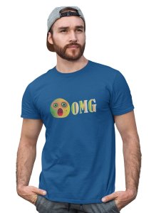 Shocked Emoji Printed T-shirt (Blue) - Clothes for Emoji Lovers - Suitable for Fun Events - Foremost Gifting Material for Your Friends and Close Ones