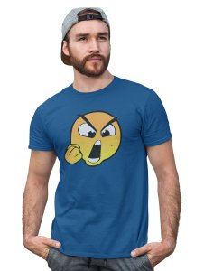 Open Mouth Angry Emoji T-shirt (Blue) - Clothes for Emoji Lovers - Suitable for Fun Events - Foremost Gifting Material for Your Friends and Close Ones