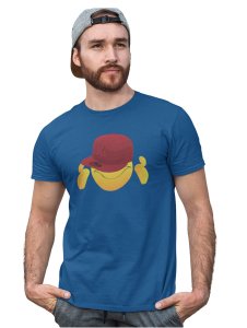 Eyes Covered with Cap Emoji T-shirt (Blue) - Clothes for Emoji Lovers - Suitable for Fun Events - Foremost Gifting Material for Your Friends and Close Ones