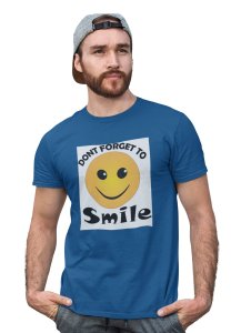 Don't Forget to Smile Emoji T-shirt (Blue) - Clothes for Emoji Lovers - Suitable for Fun Events - Foremost Gifting Material for Your Friends and Close Ones