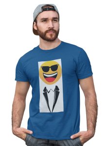 Real Gentleman Emoji T-shirt (Blue) - Clothes for Emoji Lovers - Suitable for Fun Events - Foremost Gifting Material for Your Friends and Close Ones