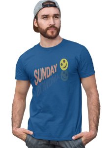 Sunday Funday Emoji T-shirt (Blue) - Clothes for Emoji Lovers - Suitable for Fun Events - Foremost Gifting Material for Your Friends and Close Ones