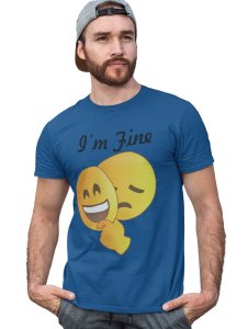 Hidden Feeling Emoji T-shirt (Blue) - Clothes for Emoji Lovers - Suitable for Fun Events - Foremost Gifting Material for Your Friends and Close Ones