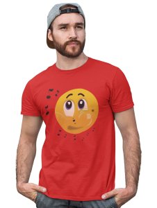 Remembering Music with an Emotional Face Emoji T-shirt (Red) - Clothes for Emoji Lovers - Foremost Gifting Material for Your Friends and Close Ones