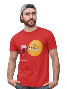 Whisky is Risky Emoji T-shirt (Red) - Clothes for Emoji Lovers - Foremost Gifting Material for Your Friends and Close Ones