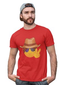 Say Cheese Printed Emoji T-shirt (Red) - Clothes for Emoji Lovers - Foremost Gifting Material for Your Friends and Close Ones
