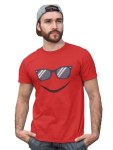 Cool Glasses, Frecky Smile Emoji T-shirt (Red) - Clothes for Emoji Lovers - Foremost Gifting Material for Your Friends and Close Ones