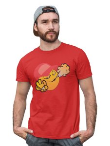 Puffing Weed Emoji Printed T-shirt (Red) - Clothes for Emoji Lovers - Foremost Gifting Material for Your Friends and Close Ones