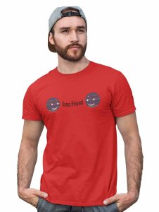 Ethnic Emoji with Patterns Printed T-shirt (Red) - Clothes for Emoji Lovers - Foremost Gifting Material for Your Friends and Close Ones