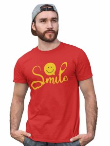 Smile Please Emoji Printed T-shirt (Red) - Clothes for Emoji Lovers - Foremost Gifting Material for Your Friends and Close Ones