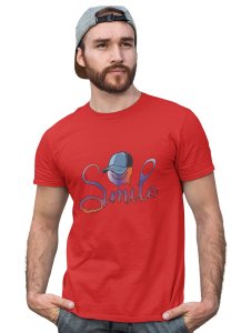 Scary Smile Emoji Printed T-shirt (Red) - Clothes for Emoji Lovers - Foremost Gifting Material for Your Friends and Close Ones