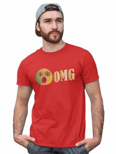 Shocked Emoji Printed T-shirt (Red) - Clothes for Emoji Lovers - Foremost Gifting Material for Your Friends and Close Ones