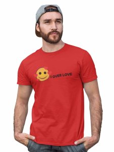 I Over Love Emoji T-shirt (Red) - Clothes for Emoji Lovers - Foremost Gifting Material for Your Friends and Close Ones