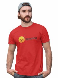 Sleeping Emoji T-shirt (Red) - Clothes for Emoji Lovers - Foremost Gifting Material for Your Friends and Close Ones