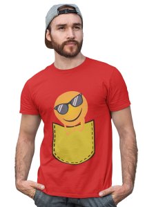 Chilling Emoji T-shirt (Red) - Clothes for Emoji Lovers - Foremost Gifting Material for Your Friends and Close Ones