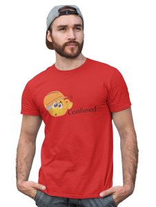 Engineer Confused Emoji T-shirt (Red) - Clothes for Emoji Lovers - Foremost Gifting Material for Your Friends and Close Ones